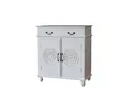 baario Kommode Kommode BLATO Shabby weiß, massiv Anrichte Schnitzerei Vintage Design