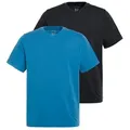 JP1880 T-Shirt T-Shirts Basic 2er-Pack V-Ausschnitt Halbarm (2-tlg) blau 8XL