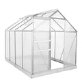 Zelsius Aluminium Gewächshaus mit Fundament 250 x 190 cm | 4 mm Hohlkammerplatten, UV-beständig, Winterfest | Treibhaus, Pflanzenhaus, Tomatenhaus, Frühbeet, Anbau Gewächshaus, Tomatengewächshaus