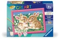 Ravensburger CreArt 27695 - Niedliche Häschen - Malen nach Zahlen Hase für Kinder ab 7 Jahre, Malset mit Rahmen, Pinsel und Acrylfarben, Geschenk für Mädchen und Jungen
