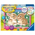 Ravensburger Malen nach Zahlen 27695 - Niedliche Häschen – Kinder ab 7 Jah