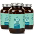 BitterLiebe - Omega 3 vegan Kapseln hochdosiert aus pflanzlichem Algenöl - hochwertigem EPA und DHA - Premium Omega-3-Fettsäuren für Veganer - leicht schluckbar ¹