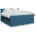 Boxspringbett Mit Matratze Blau 200x200 Cm Samt Vidaxl