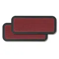 Astra Fußmatte Außen & Innen - 2er Set 25x60 cm Rot Linien - Sauberlauf Türmatte rutschfest - Schmutzfangmatte strapazierfähig - Fussmatte aussen Stufen