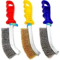 S&R Drahtbürste 135.033.265, 3-teiliges Set, Handbürste, Edelstahl-, Messing-, Stahl-Borsten