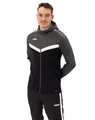 JAKO Kapuzenjacke Iconic (Polyester-Fleece, Seitentaschen mit Reißverschluss) schwarz/anthrazitgrau Herren, Größe: L