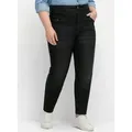 Stretch-Jeans SHEEGO, Damen, Gr. 58, Normalgrößen, schwarz (schwarz denim), 99% Baumwolle, 1% Elasthan, lang, Jeans