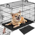 Tectake Hundekäfig Gitterbox Luna Klappbar  Mit 2 Tragegriffen Robuste Stahlgitter  78 x 48 x 52 50 cm Schwarz