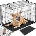 tectake® Hundekäfig, Hundegitter Box, Dog Kennel, Hundebox faltbar, Transportbox stabil, für Hunde und Welpen, für Kofferraum, Auto, Camping und Zuhause, Wohnung - 78 x 48 x 52,5 cm