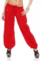 Malito - Damen Haremshose - Leichte Stoffhose aus Baumwolle - Bequeme Hippie Sommerhose für warme Tage - Aladinhose/Pumphose 3417 (Rot)