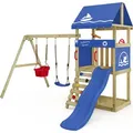 Spielturm Wickey DinkyHouse mit Rutsche und Doppelschaukel in Blau - Blau
