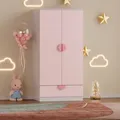 Kinderkleiderschrank Sandnes mit Schublade 123x60x40 cm Rosa