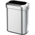 PROREGAL Stilvoller Ovaler Offener Abfallsammler Aus Gebürstetem Edelstahl 60 Liter HxBxT 65 x 46,2 x 28,8 cm Silber