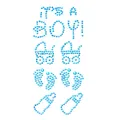 Konfetti Its a Boy Strass Steine Sticker Türkis - Geburt Baby Shower Taufe Deko