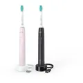 Philips Sonicare 3100 (HX3675/15) 2x elektr. Schallzahnbürste, schwarz + rose