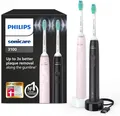 2x Philips Sonicare 3100 Schallzahnbürste C1, schwarz und rosa, HX3675/15
