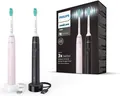 Philips Sonicare 3100 – 2 x elektrische Schallzahnbürste, in Schwarz und Sugar R