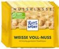 Ritter Sport Weisse Voll-Nuss - Weiße Schokolade Haselnüsse Vollnuss - 5 Tafeln