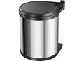 Abfallsammler Hailo Compact-Box M, 15 l, rund, Dreh-Kipp-Deckel, Edelstahl