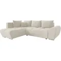 Mirjan24 Ecksofa, Creme, Textil, 5-Sitzer, Ottomane links,L-Form, 290x183 cm, Wohnzimmer, Sofas & Couches, Wohnlandschaften, Ecksofas