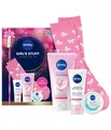 Nivea Hautpflege-Set Girls Stuff 2025 (Skincare Love) Set, 4-tlg., Pflege & Reinigung für Gesicht und Körper