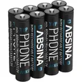Absina Akku AAA Phone, 1,2 V, 800 mAh, AAA, NiMH, 8 Stück