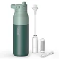 BRITA LARQ iQ Digitale Filter Trinkflasche grün (1 L) inkl. Hydration Tracking (App), Aktivkohle Wasserfilter & UV-C – neutralisiert 99,99% Bakterien & filtert Mikroverunreinigungen, PFAS & mehr