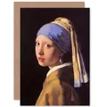 Vermeer Mädchen Mit Perlenohrring Alte Meister Malerei Weihnachtskarte