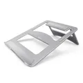Hama Laptop-Ständer Notebook-Ständer aus Aluminium (Laptophalter für Geräte bis max. 40 cm (15,6 Zoll), Erhöhung 7 cm, rutschfest, klappbar, optimale Laptop-Belüftung, Notebook Stand) Silber