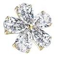 Piercingfaktor Aufsatz für Dermal Anchor Piercing Hautanker Implantat Skin Diver mit Strass Kristall Blume Gold