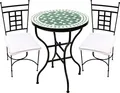Bistro 3er Set mediterran Estrella Grün Weiss 60cm Athen