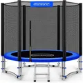 Trampolin Ø 244 Cm Komplettset Inkl. Sicherheitsnetz Leiter Randabdeckung & Zubehör Kindertrampolin Gartentrampolin - Monzana