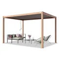 PRIMEYARD Pergola 3x4 m Aluminium-Pfosten in Holzoptik mit Lamellendach aus Stahl Terrassenüberdachung
