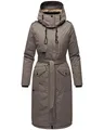 Navahoo Damen Wintermantel warmer Parka lang mit hohem Kragen und weicher Kapuze Hokulanii Dark Grey Gr. M