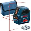 Bosch Kreuzlinienlaser 0601063L00, GLL 2-10, roter Laser, selbstnivellierend, mit Tasche