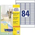 AVERY Zweckform Mini Etiketten L7656-25 Selbstklebend DIN A4 Weiß 46 x 11,1 mm 25 Blatt à 84 Etiketten