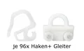 96x Gardinen Gleiter Rollen passend für IKEA KVARTAL Schienensystem
