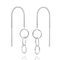 MATERIA 925 Silber Ohrringe Durchzieher - Damen Ohrhänger lang Ringe inkl. Box