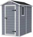 Keter Manor 4x6 Gartenhaus, 130x192x198cm, 3,8m³ Rauminhalt, wetterfest, wartungsfrei, grau