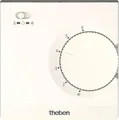 Theben RAMSES 708 S Raumthermostat elektronisch, Wandmontage/Aufputz (AP), Temperaturregelung über Stellrad, externe Temperaturabsenkung möglich, Schalter Ein/Aus/Kühlen (7080003)