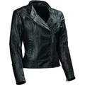 DIFI Rose Damen Motorrad Lederjacke, schwarz, Größe 36