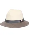 bugatti Herren Fedora Hut Sommer faltbar | zweifarbig meliert mit Hutband | 31 x 31 cm | 100% Papier Green