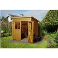 Holz-Gartenhaus 325 Gr. 2 Pultdach Eiche Hell Lasiert 200 cm x 241 cm