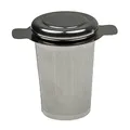 vhbw Teesieb kompatibel mit Vorwerk Thermomix TM5, TM6 Küchenmaschine - Teefilter mit Deckel, Edelstahl, für 1-2,2 Liter Tee, Silber