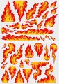 iSecur Aufkleber-Set Flammen I Feuer-Motiv für Auto Fahrrad Helm PKW LKW Motorrad Moped Scooter I Racing Zubehör I Hochwertiger Digitaldruck mit UV-Schutzlaminat I Witterungsbeständig I kfz728