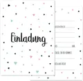 Einladung Dreiecke - 12 Einladungskarten zum Geburtstag Kinder Teenager (Mint)