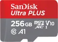 SANDISK Ultra® PLUS microSDXC™‐UHS‐I‐Karte, Micro-SDXC Speicherkarte, 256 GB, 16