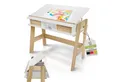 Juskys Kinderschreibtisch Fietje Plus, Neigungs- & höhenverstellbar, Schreibtisch für Kinder, Holz, Stauraum