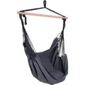 Garden-Pleasure Hängesessel TOBAGO, 507018, bis 120 kg, Indoor, mit Spreizstange, aus anthrazitfarbenem Stoff, mit 2 Kissen