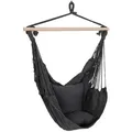Gardenson Hängesessel, Anthrazit, Textil, Füllung: Baumwollfüllung, 90x120x60 cm, Gartenmöbel, Hängesessel